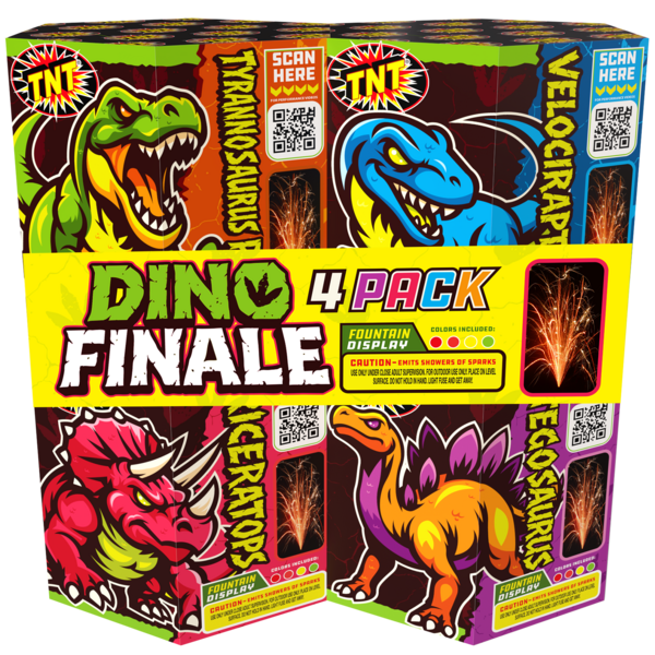 Firework Fountains Dino Finale 4 Pack