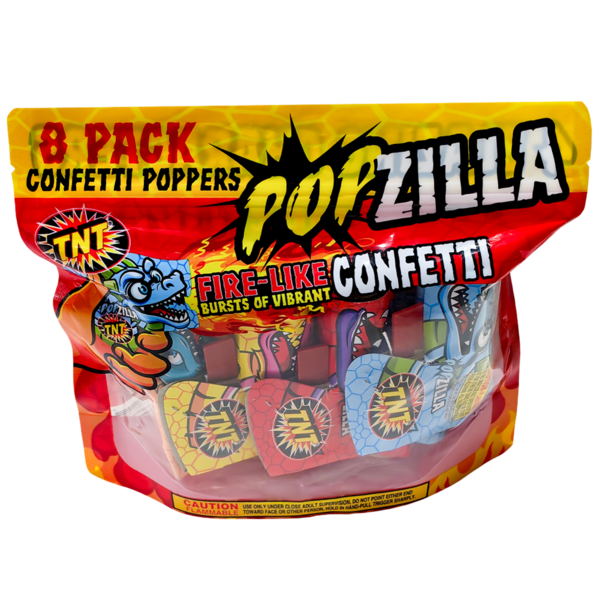 Firework Confetti & Streamers Popzilla 8 Pack
