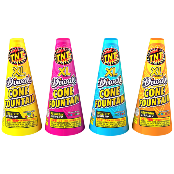 XL DIWALI CONE FOUNTAIN 4 PACK Firework Fountains Xl Diwali Cone Fountain 4 Pack
