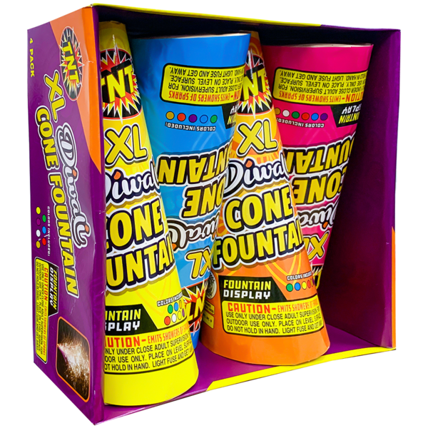 XL DIWALI CONE FOUNTAIN 4 PACK Firework Fountains Xl Diwali Cone Fountain 4 Pack