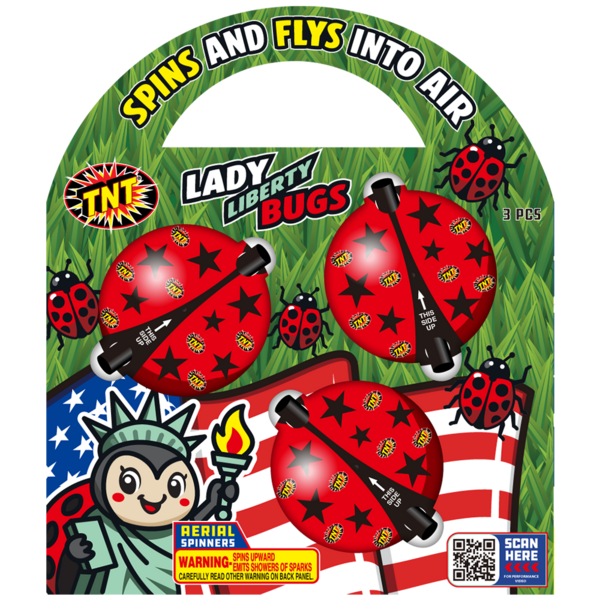 Firework Ground Spinners Lady Liberty Bugs