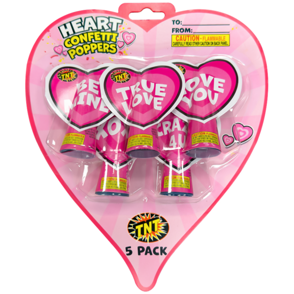 Firework Confetti & Streamers Heart Confetti Poppers