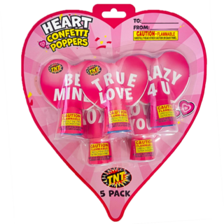 HEART CONFETTI POPPERS Firework Confetti & Streamers Heart Confetti Poppers