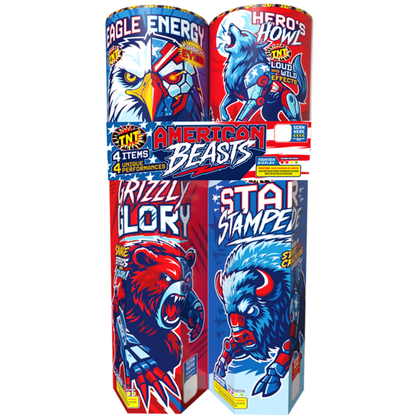 Firework Ground Assortments Patriotic Variety 4 Pack