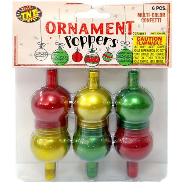 Firework Confetti & Streamers Ornament Poppers