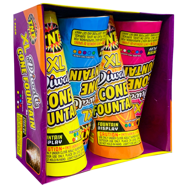 Firework  Diwali Xl Cone Fountain 4 Pack