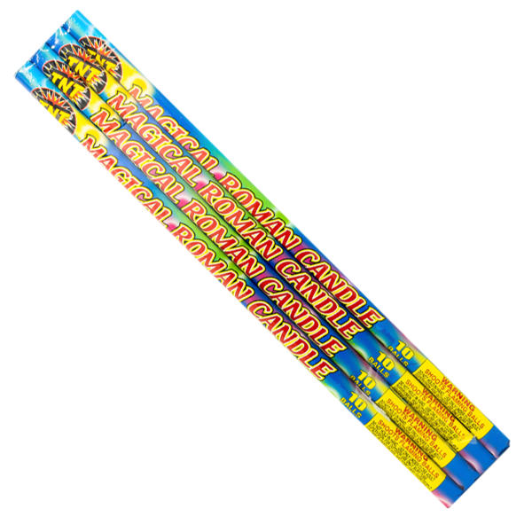 10 BALL MAGICAL ROMAN CANDLE 4-PACK