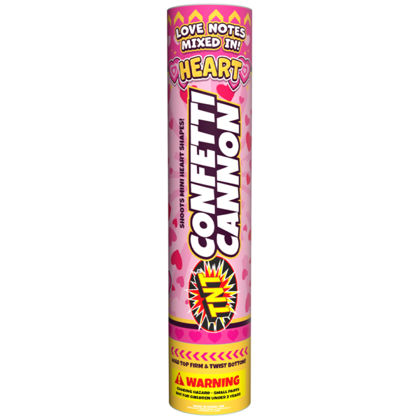 HEART CONFETTI CANNON Firework Confetti & Streamers Heart Confetti Cannon