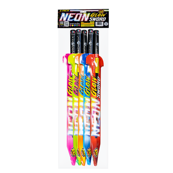 Firework Sparklers & Handheld Neon Sword 5 Pack